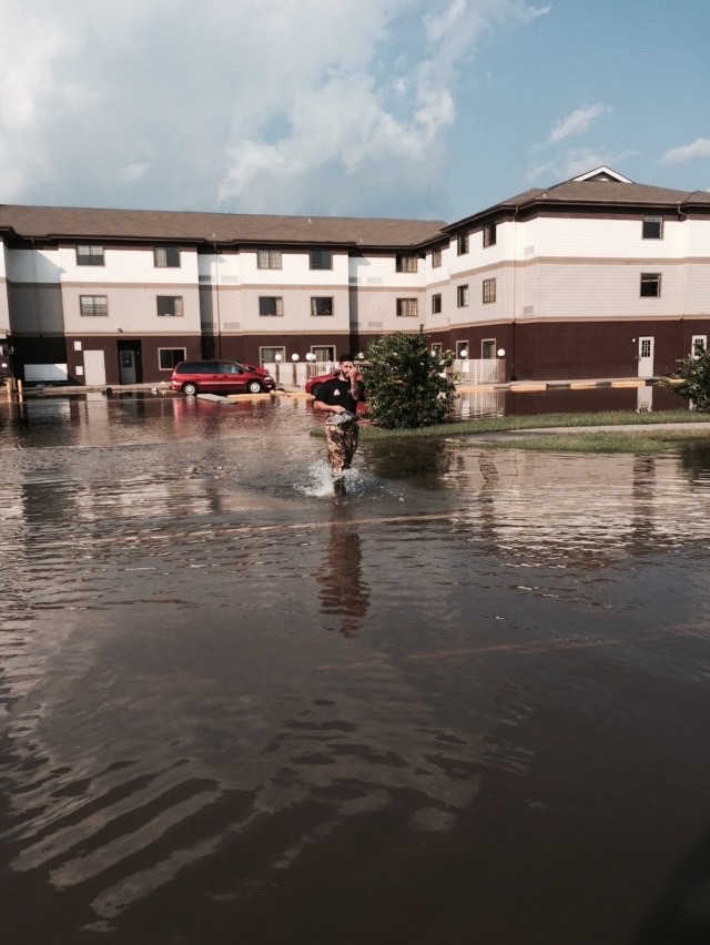 Flooded apartment complex in Nowthen